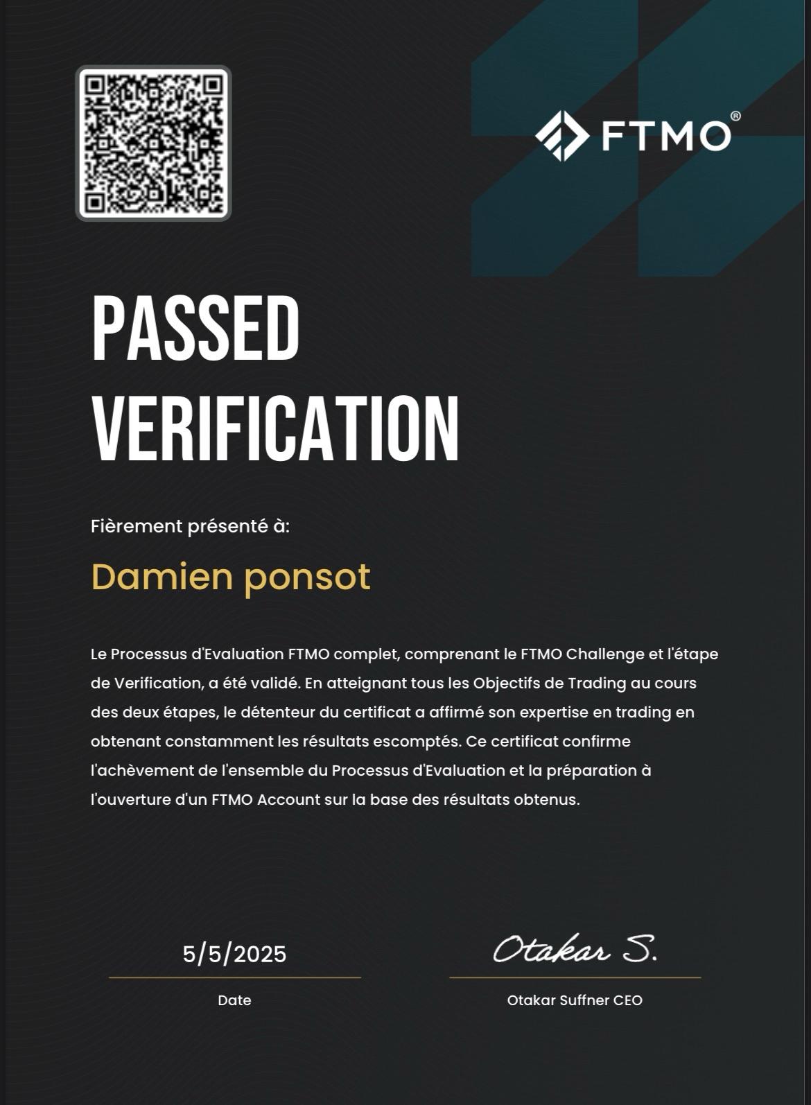 certificat FTMO