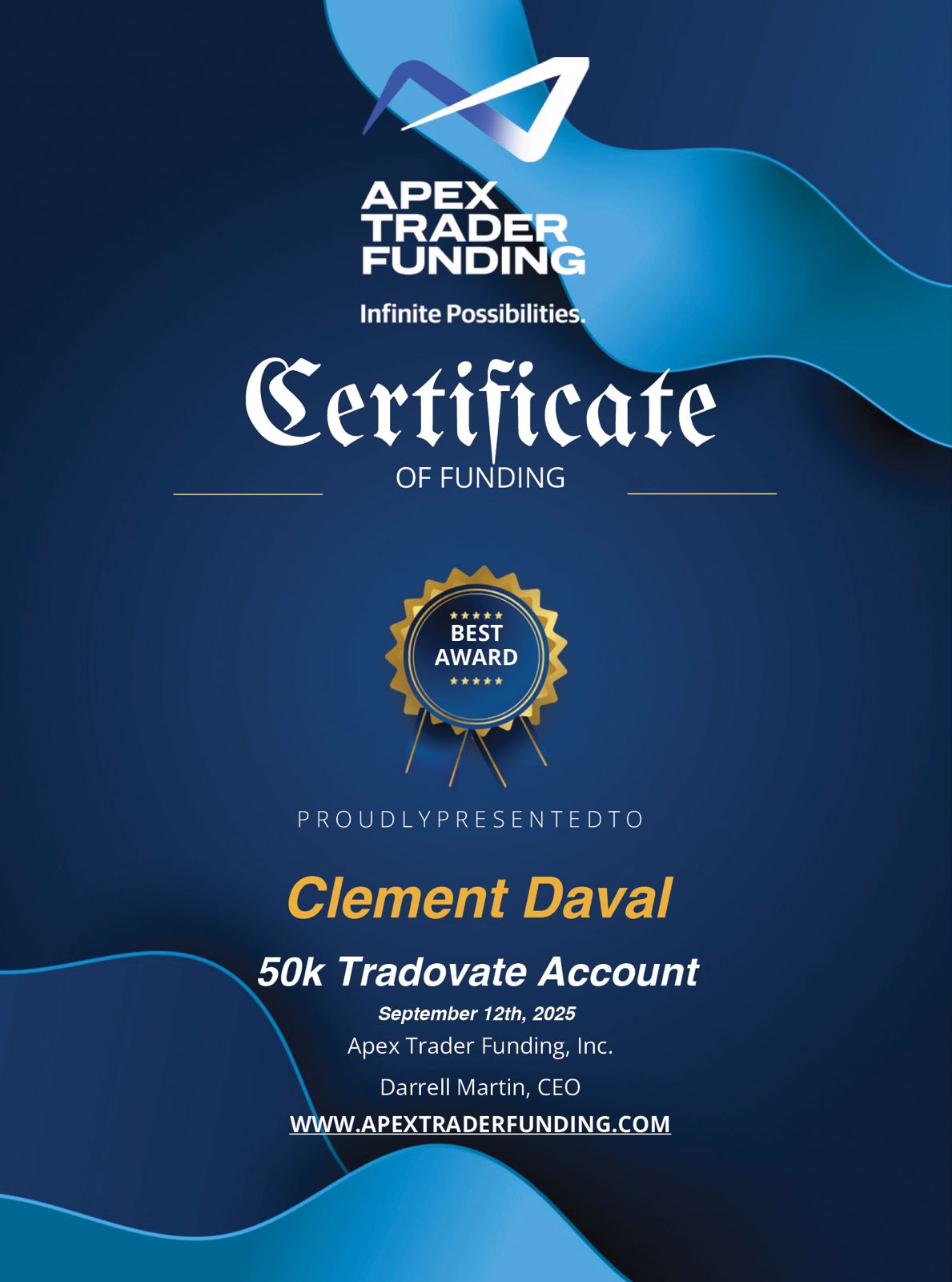 certificat apex