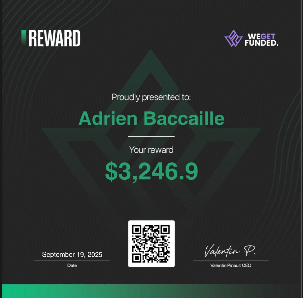 certificat payout