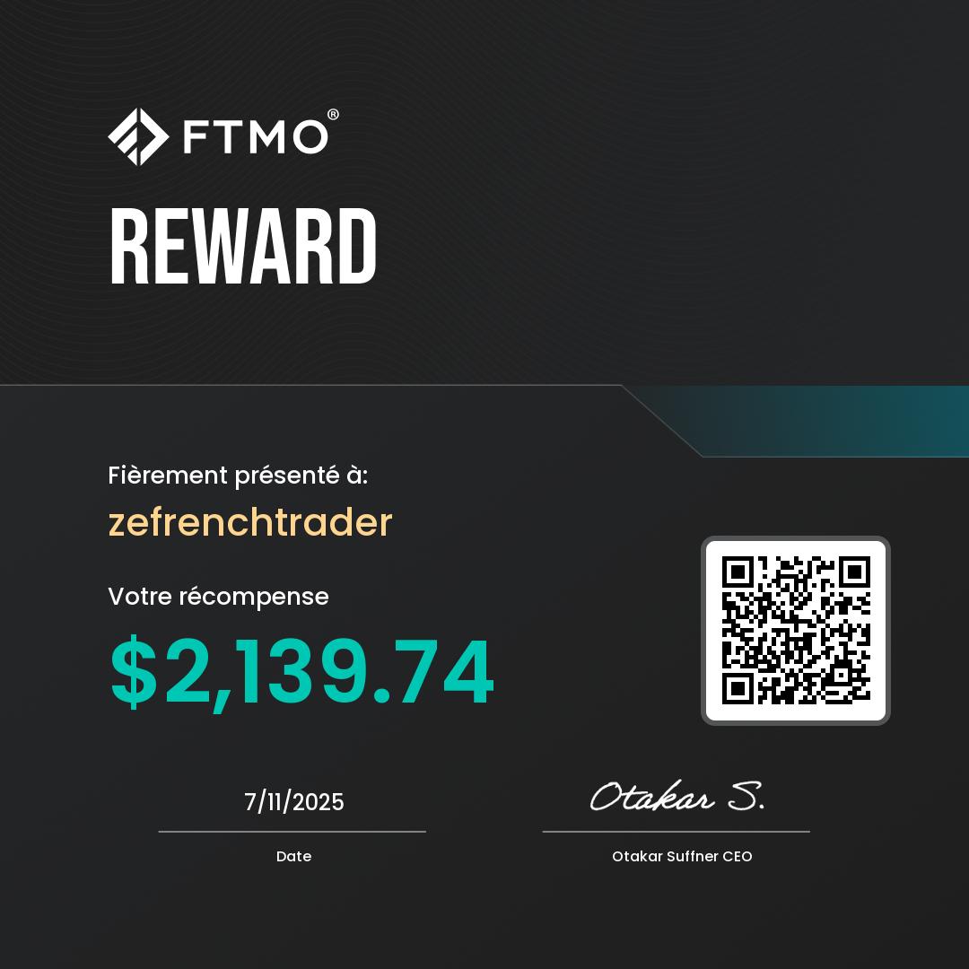 certificat FTMO reward