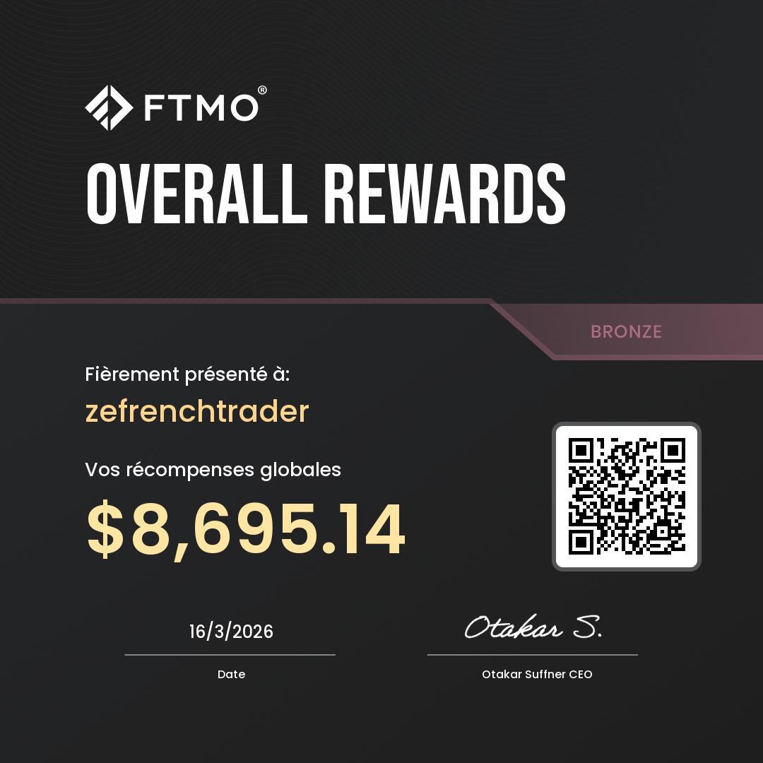 certificat FTMO overall reward
